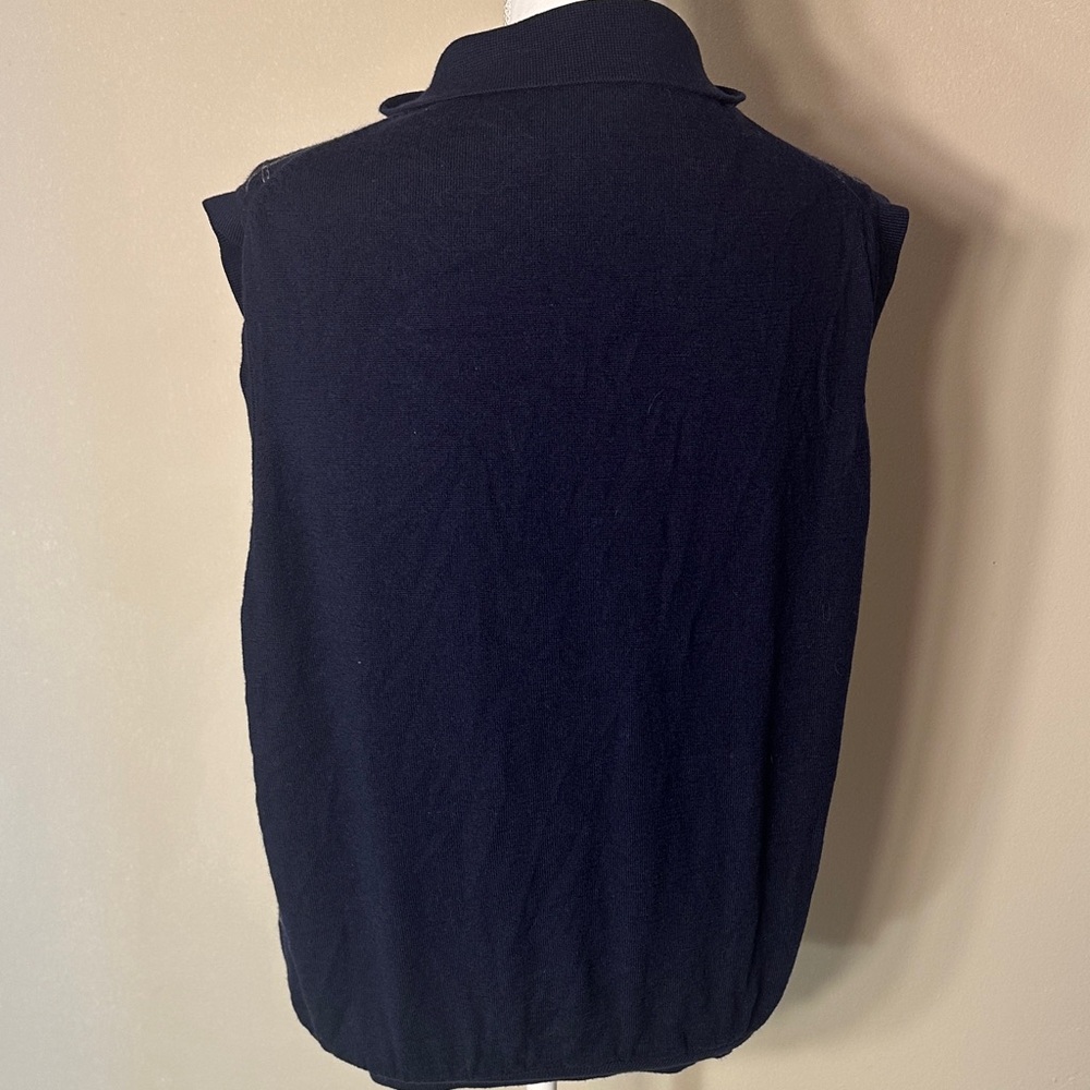 Fairway & Greene Blue with white stripe 1/4 zip Vest - Picture 6 of 8